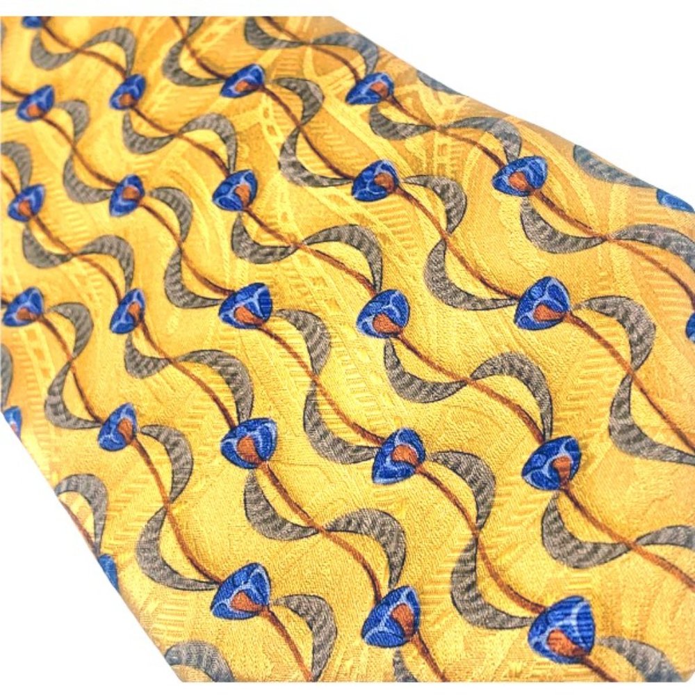 Robert‎ Talbott Best of Class Gold Asp Print 100% Silk Handsewn Necktie - Picture 5 of 8